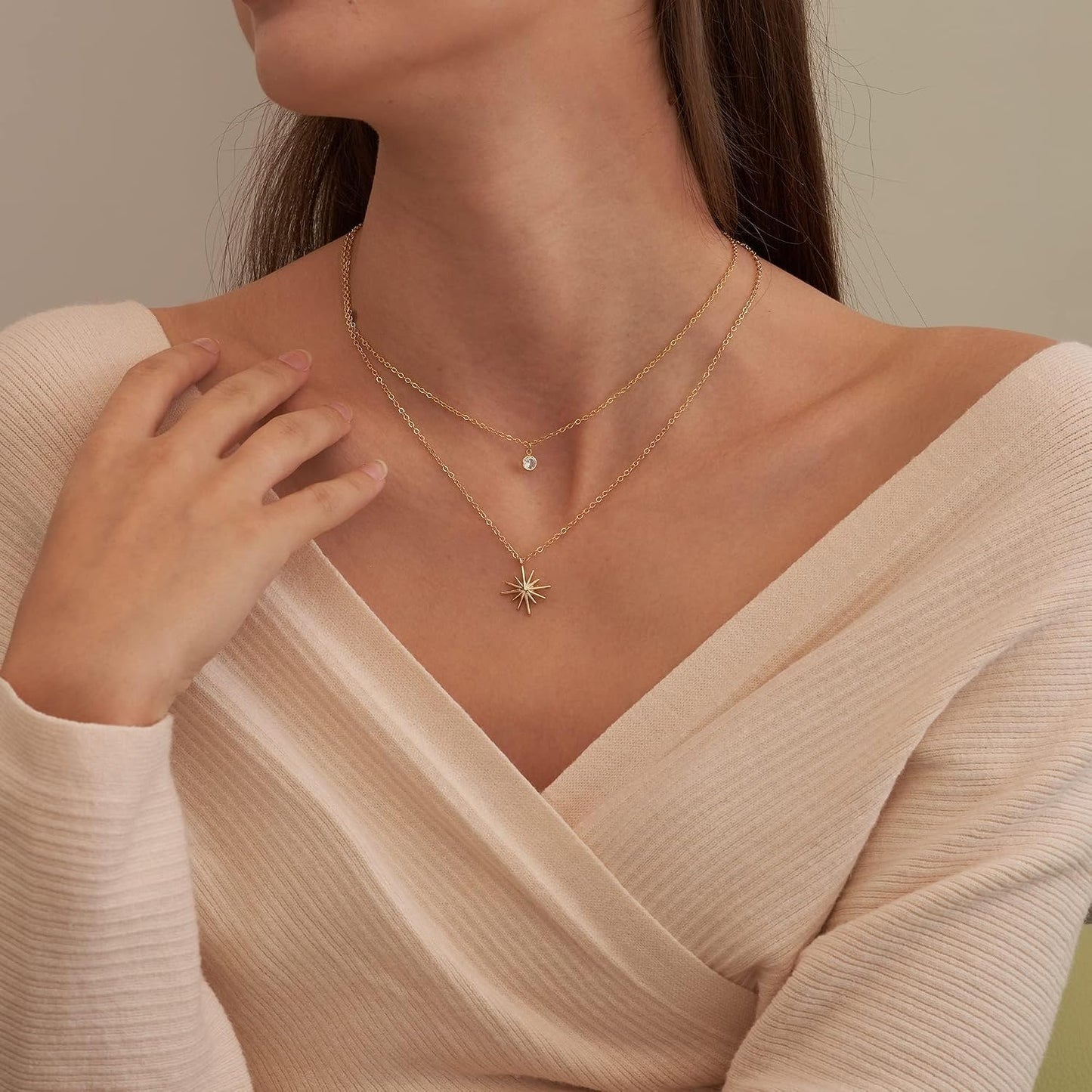 NECOCY - Collares delicados chapados en oro de 14k\/plata con circo...