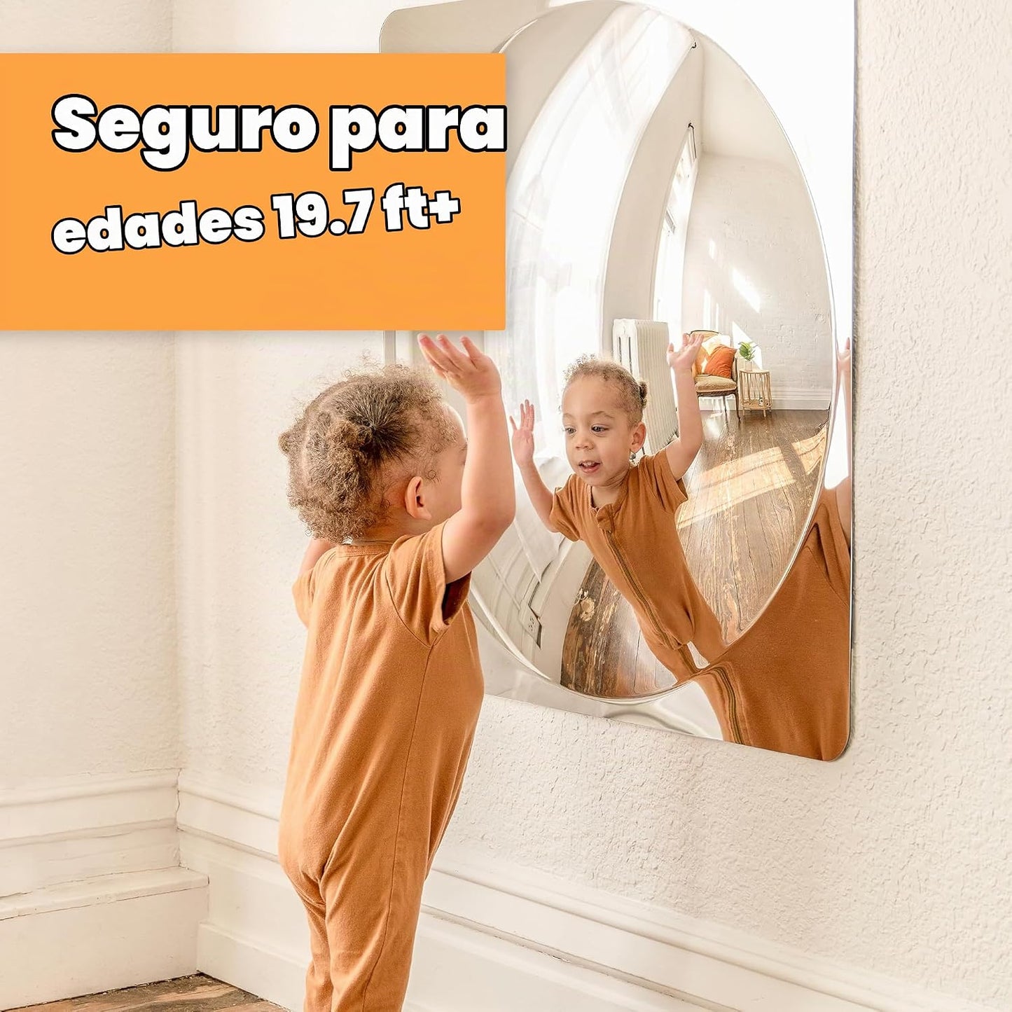 Spark &amp; Wow Espejo sensorial de pared para niños pequeños, giga...