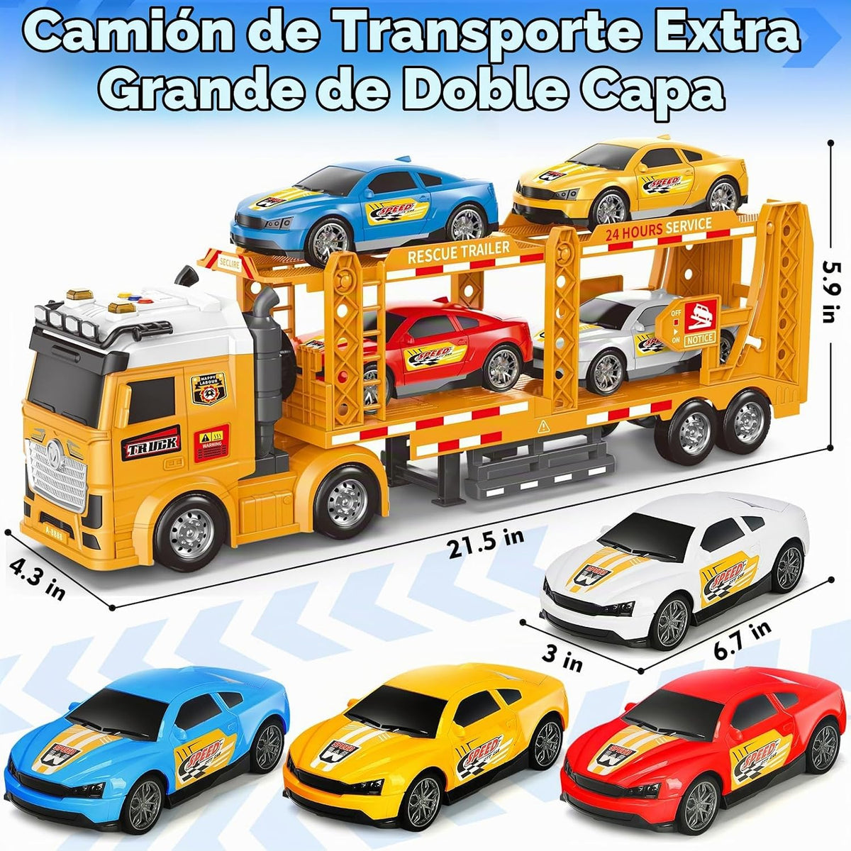 Juguetes para niños pequeños de 3, 4, 5, 6, 7 años, camión de carre...
