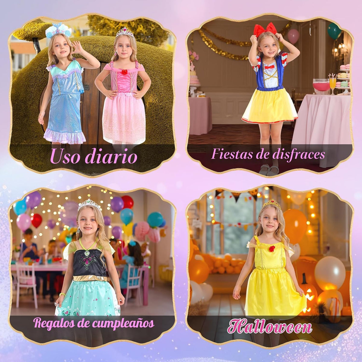 HAMSILY Ropa de princesa para niñas pequeñas de 3, 4, 5, 6 años | D...