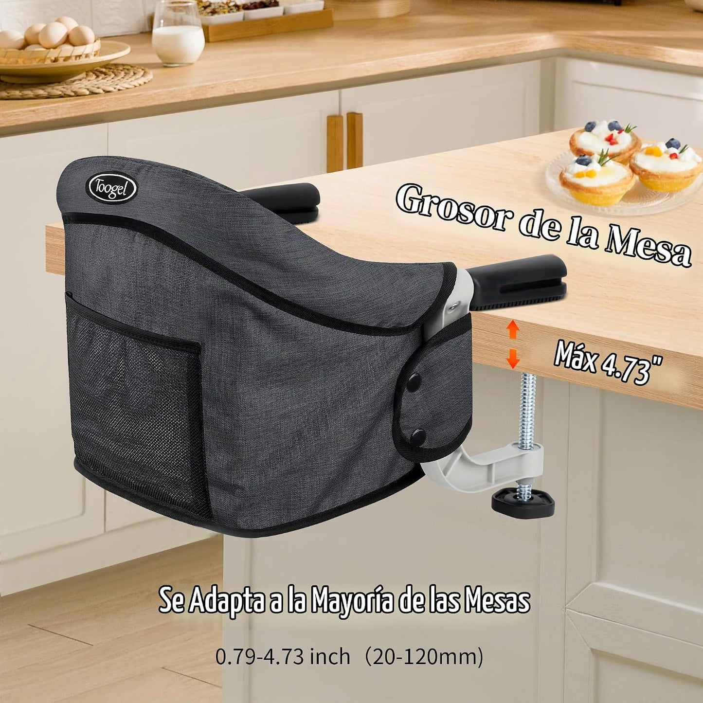 Toogel Gancho para Silla Alta: Silla Alta Portátil y Plegable para...