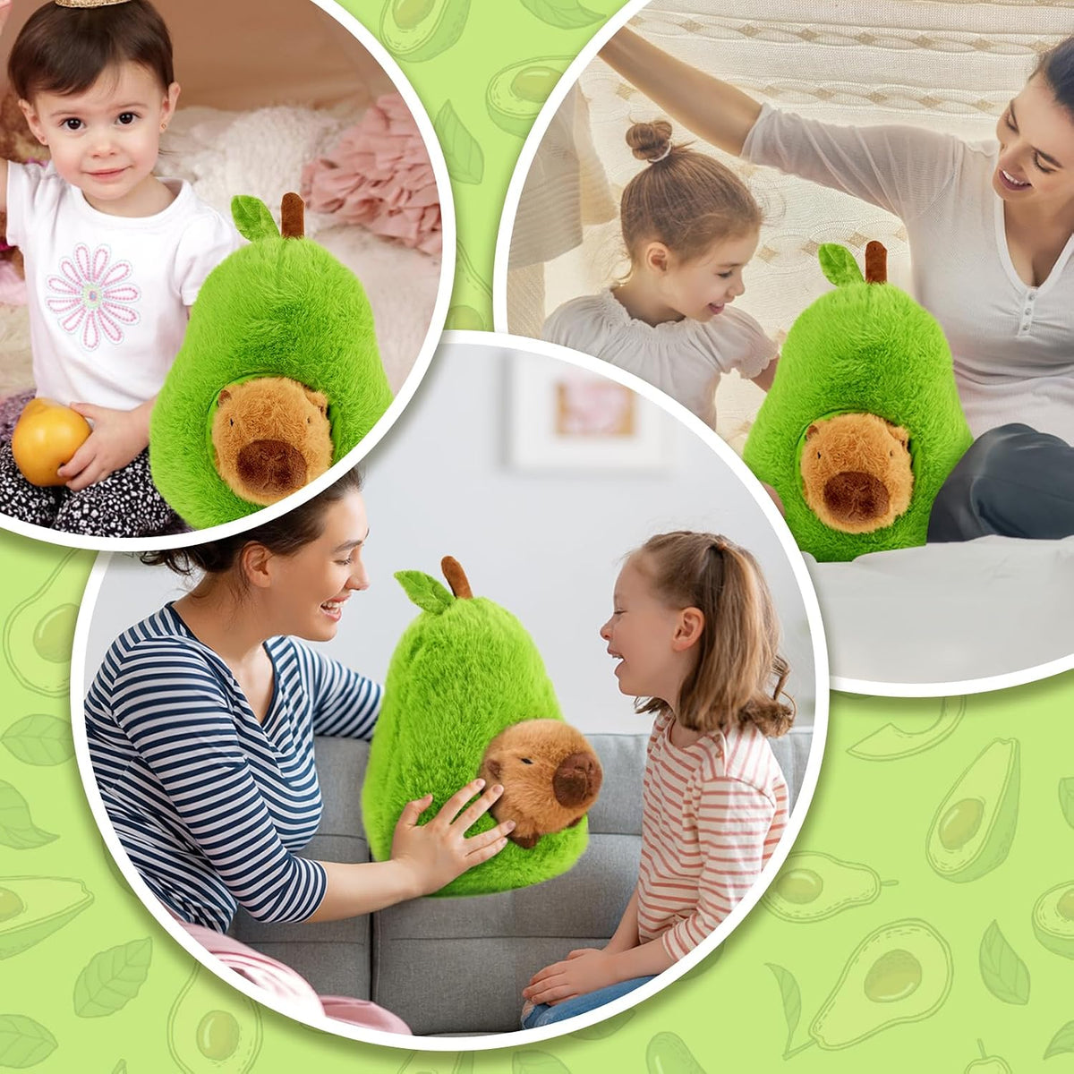 CHDBLOCK - Peluche de capibara de aguacate de 13.77 pulgadas, anima...