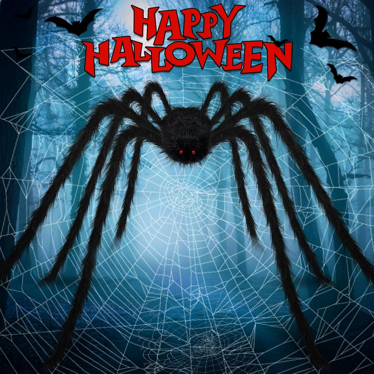 Decoración de araña gigante de Halloween de 15 pies para exteriores...