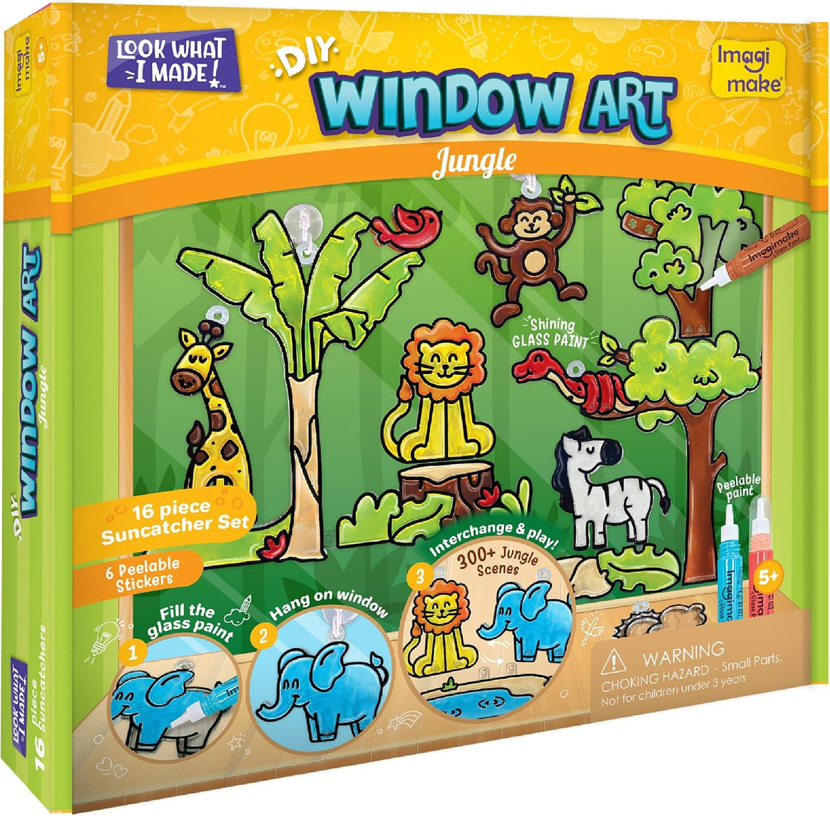Imagimake Arte de ventana - Jungle, kit de atrapasoles de 16 piezas...