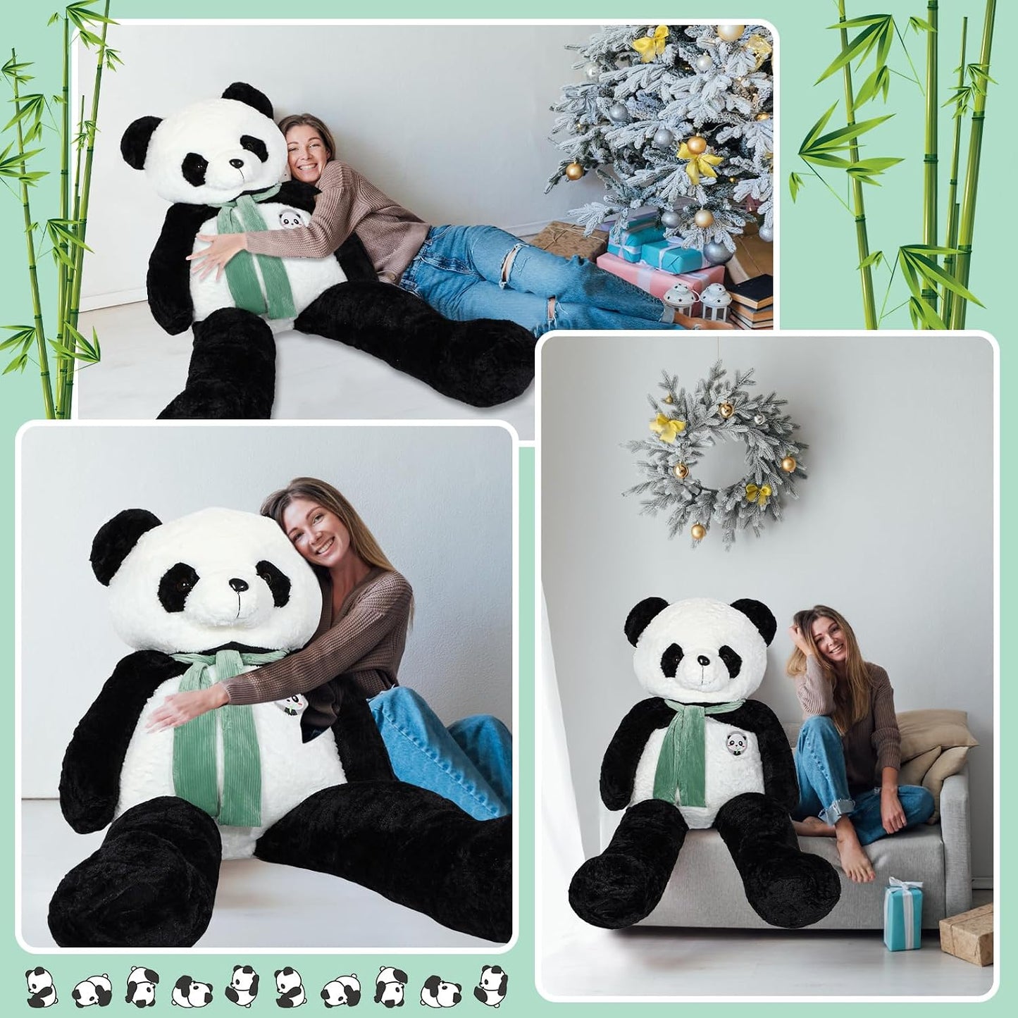 RoundFunny Oso de panda gigante de 63 pulgadas de alto, animal de p...