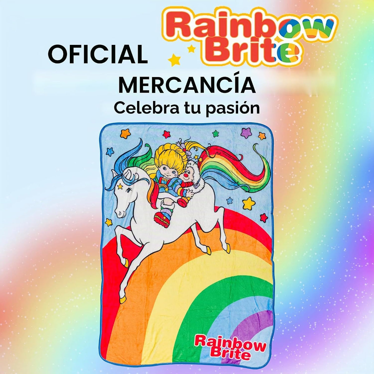Silver Buffalo Rainbow Brite con Starlite y Twink - Manta de forro...