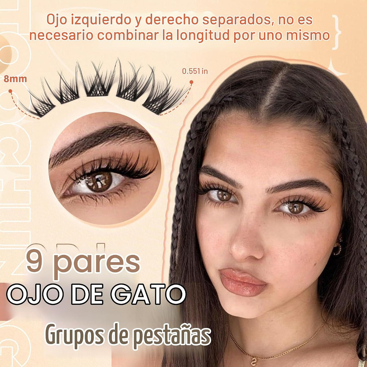 TOOCHUNAG Racimos de pestañas naturales, extensiones de pestañas in...
