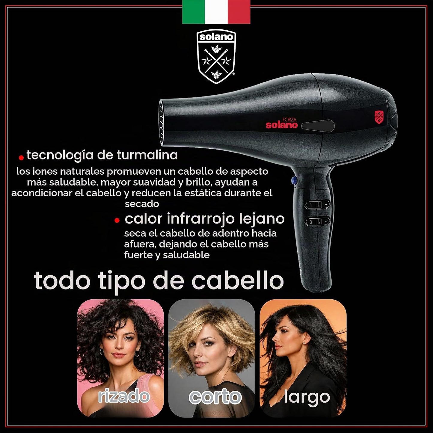 Solano Secador de pelo de cerámica de secado ultra rápido Forza 187...