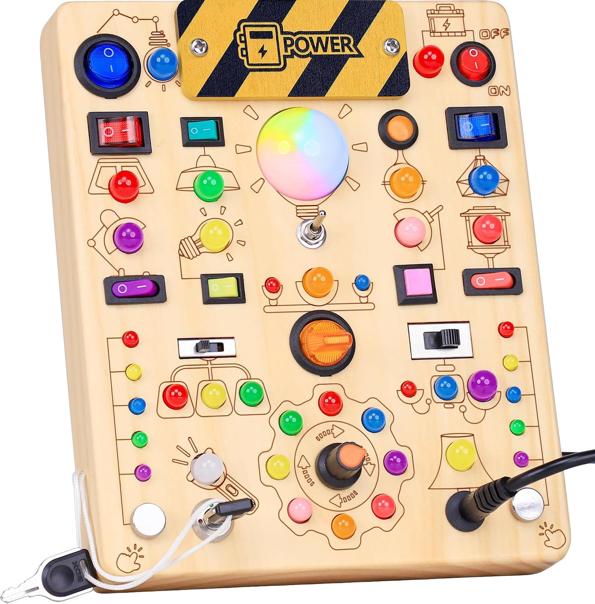 RichBoy Tableros ocupados, interruptor de luces, madera, 59 en 1, g...