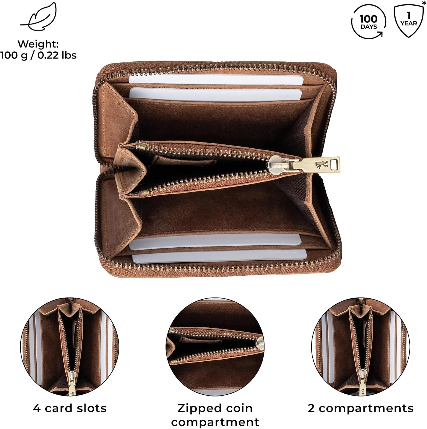 BERLINER BAGS Cartera pequeña de piel auténtica mujer Elsa, caja de...