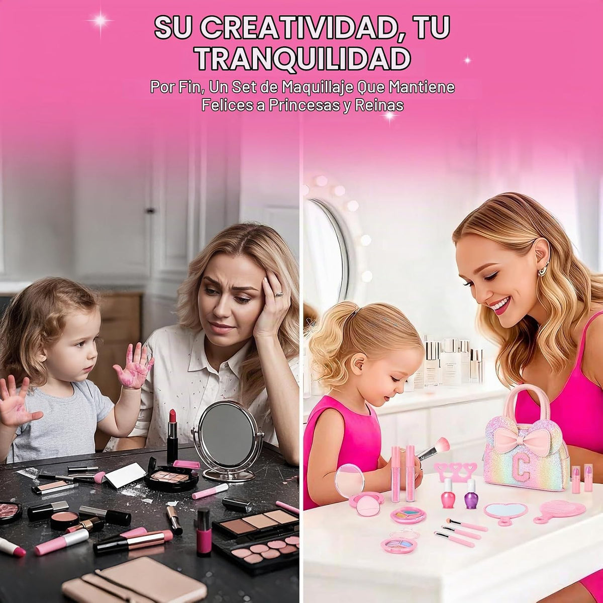 Kit de maquillaje lavable para niñas \u2013 Juego de maquillaje rea...