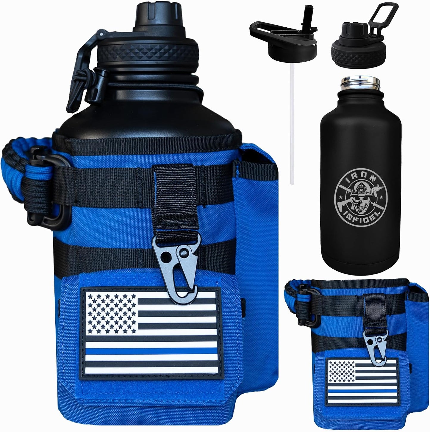 Iron Infidel Battle Bottle - Botella de agua aislada de 32 onzas co...
