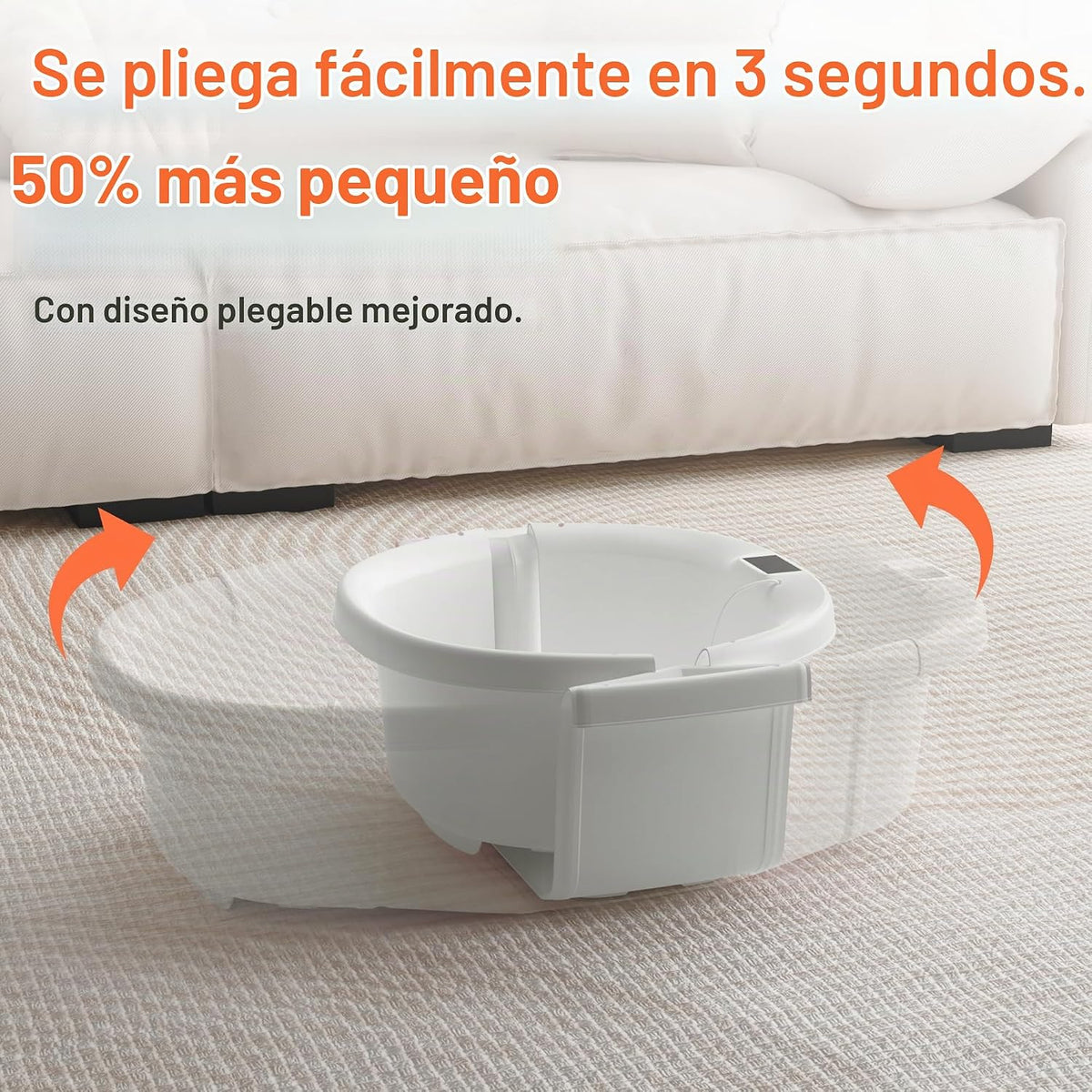 Bañera plegable para bebé, bañera grande para bebé con termómetro y...