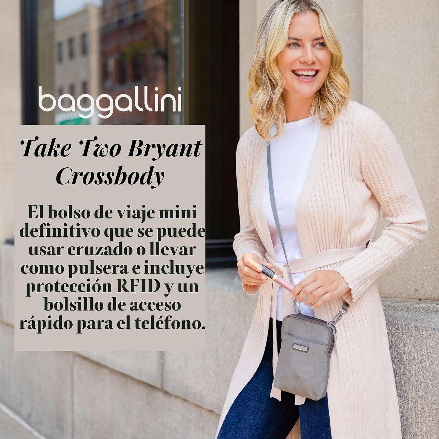 Baggallini La Nueva Colección Clásica Lleva Dos RFID Bryant Bandolera