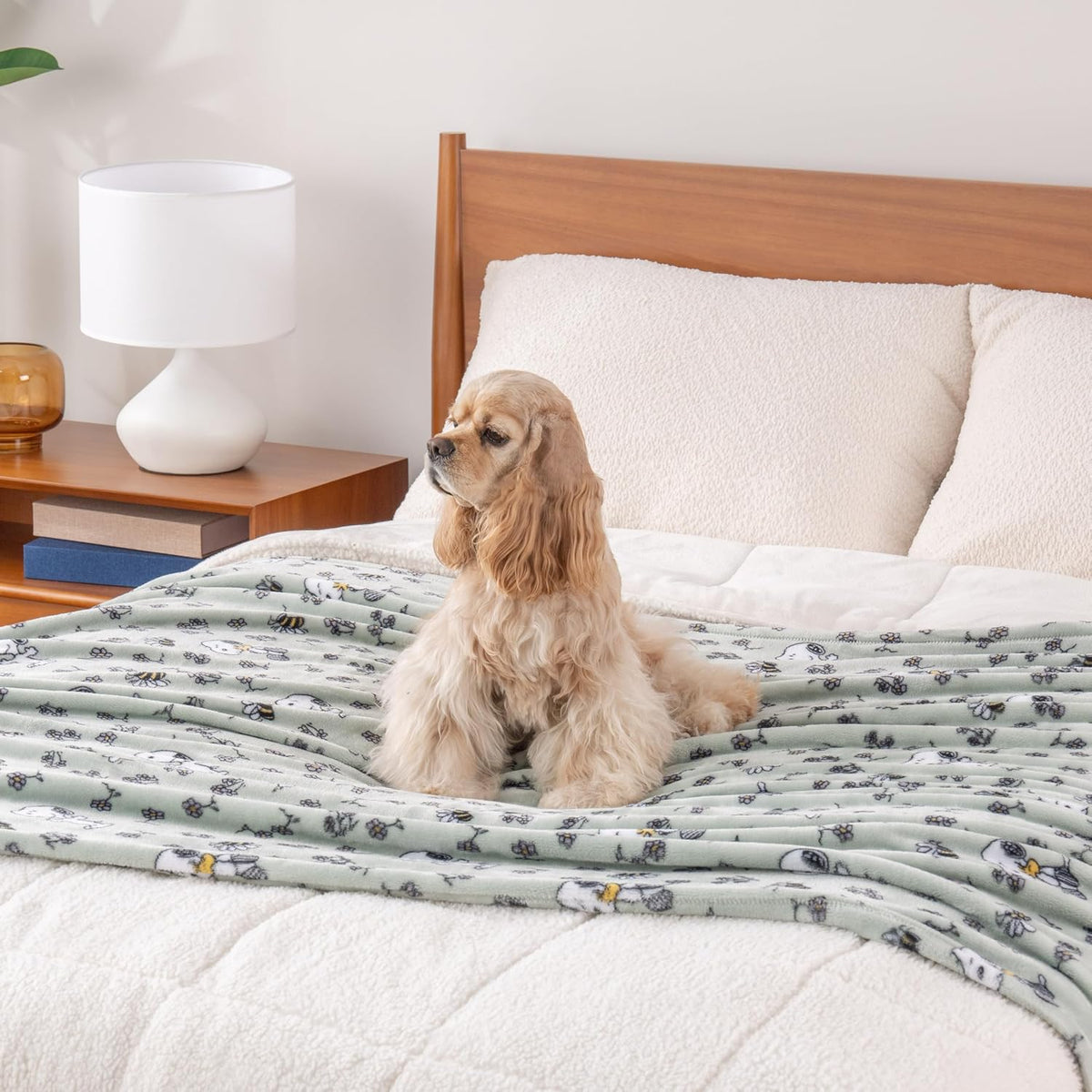 Manta de lana Berkshire Blanket Peanuts® VelvetLoft® Caracteres lin...