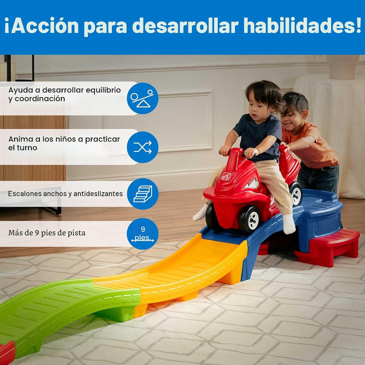 Step2 Juguete de montaña rusa Up &amp; Down para niños, carro de em...