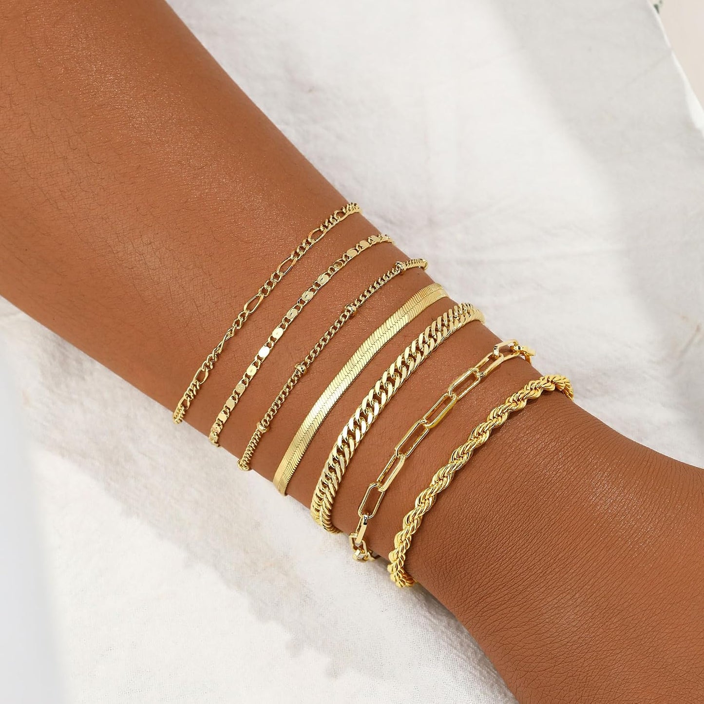 BERISO Pulseras de oro para mujer, elegante pulsera ajustable chapa...