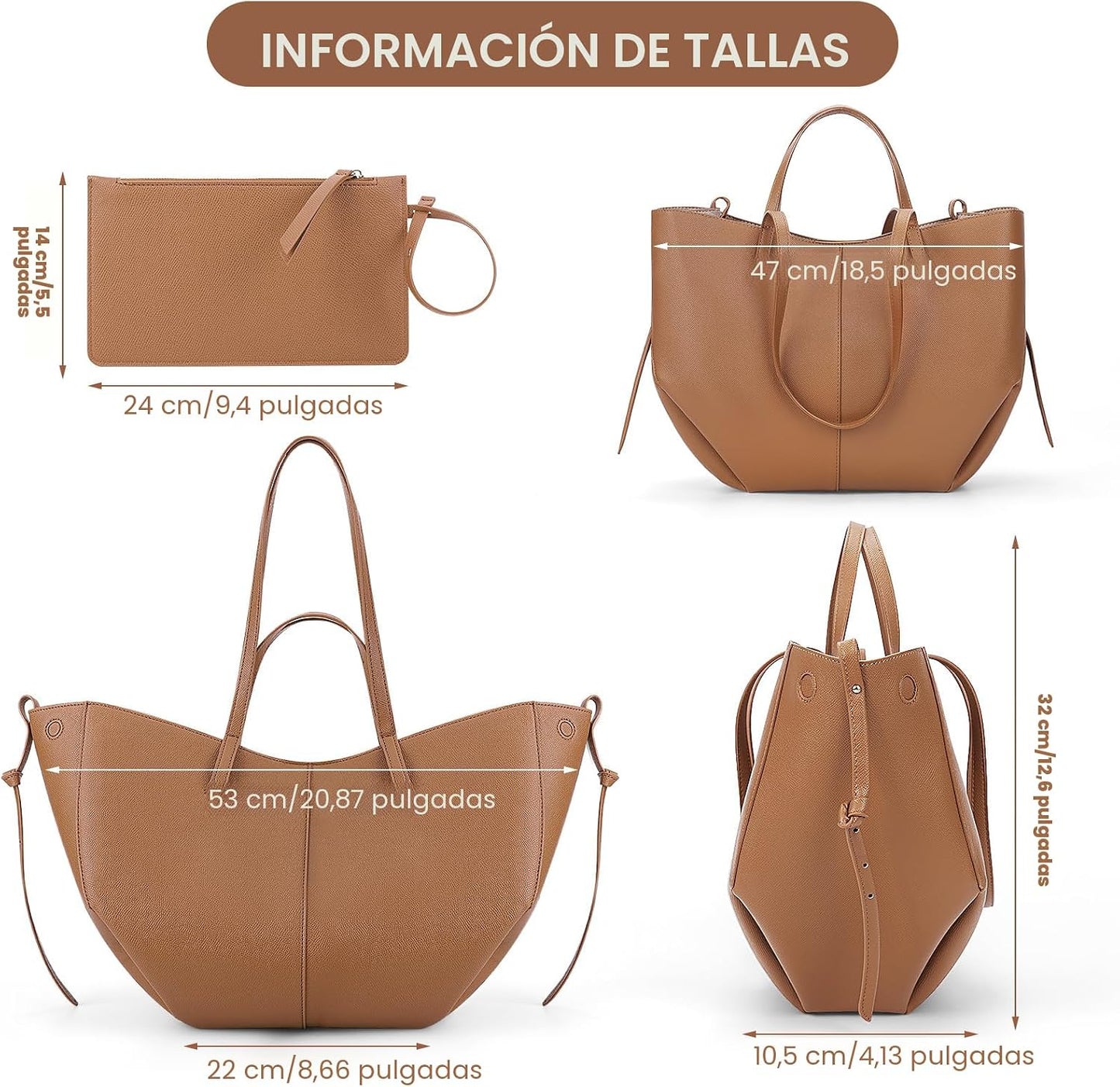 Juoxeepy Bolsa de trabajo de piel sintética para mujer, bolso de ma...