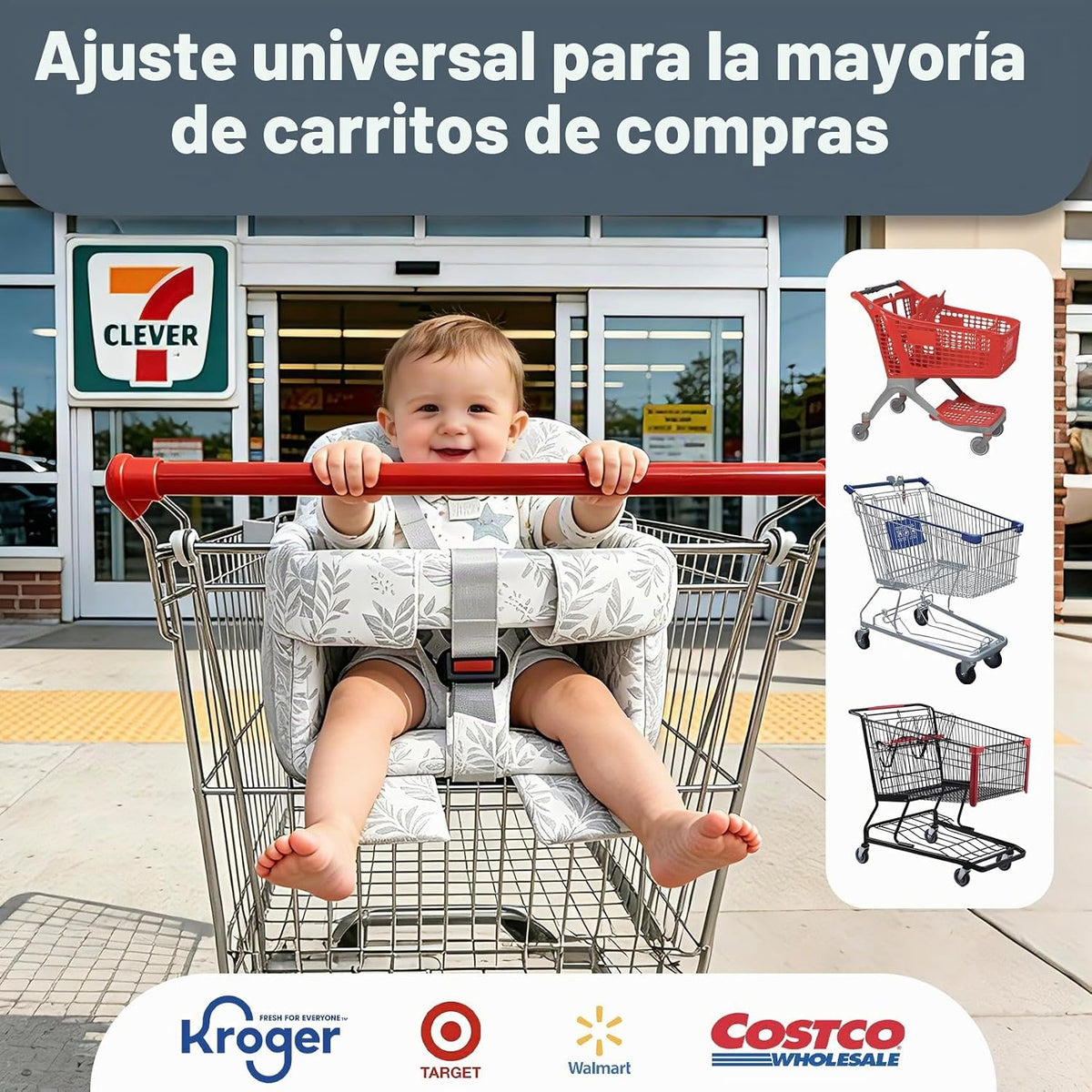 Funda de asiento de carrito de compras para bebé niña y niño, funda...