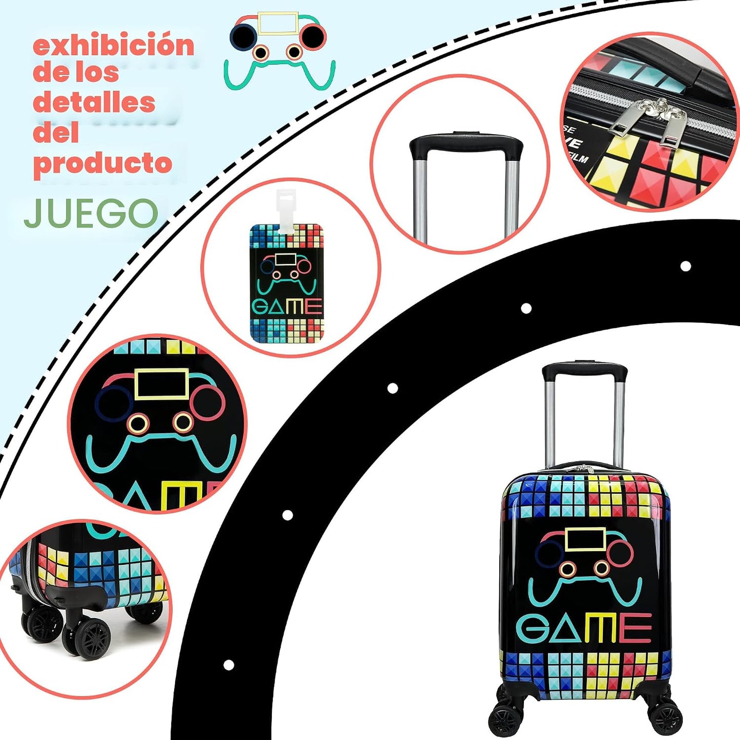 Homskiii Juego de maletas para niños, 2 piezas, equipaje rígido de...