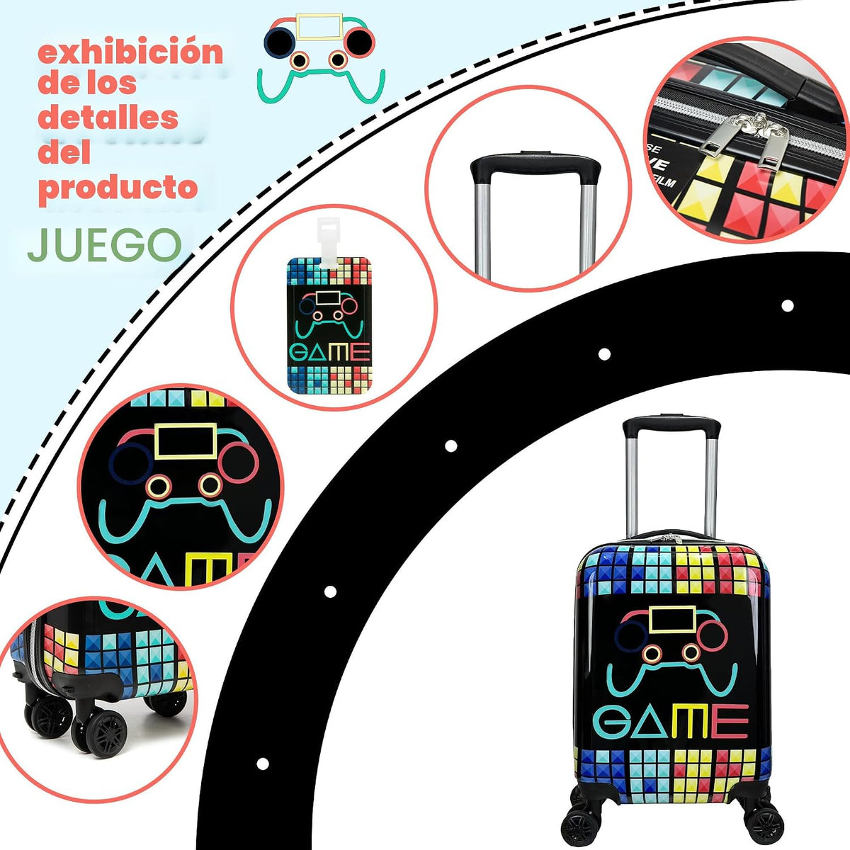 Homskiii Juego de maletas para niños, 5 piezas, equipaje rígido de...