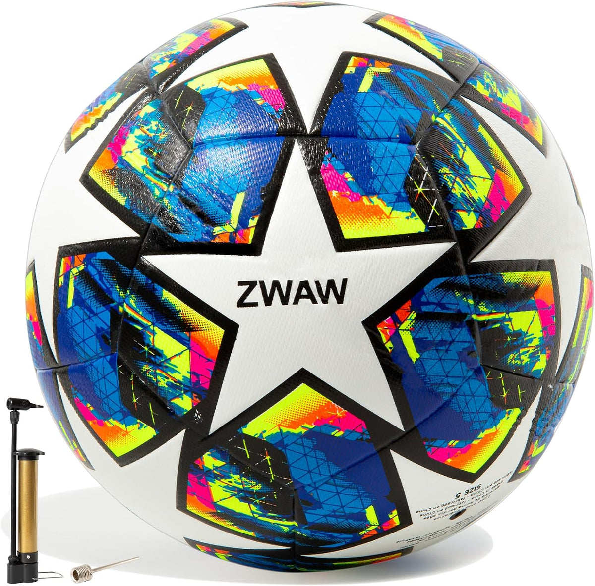 Balón de fútbol ZWAW tamaño 5, de cuero PU impermeable, balón ofici...