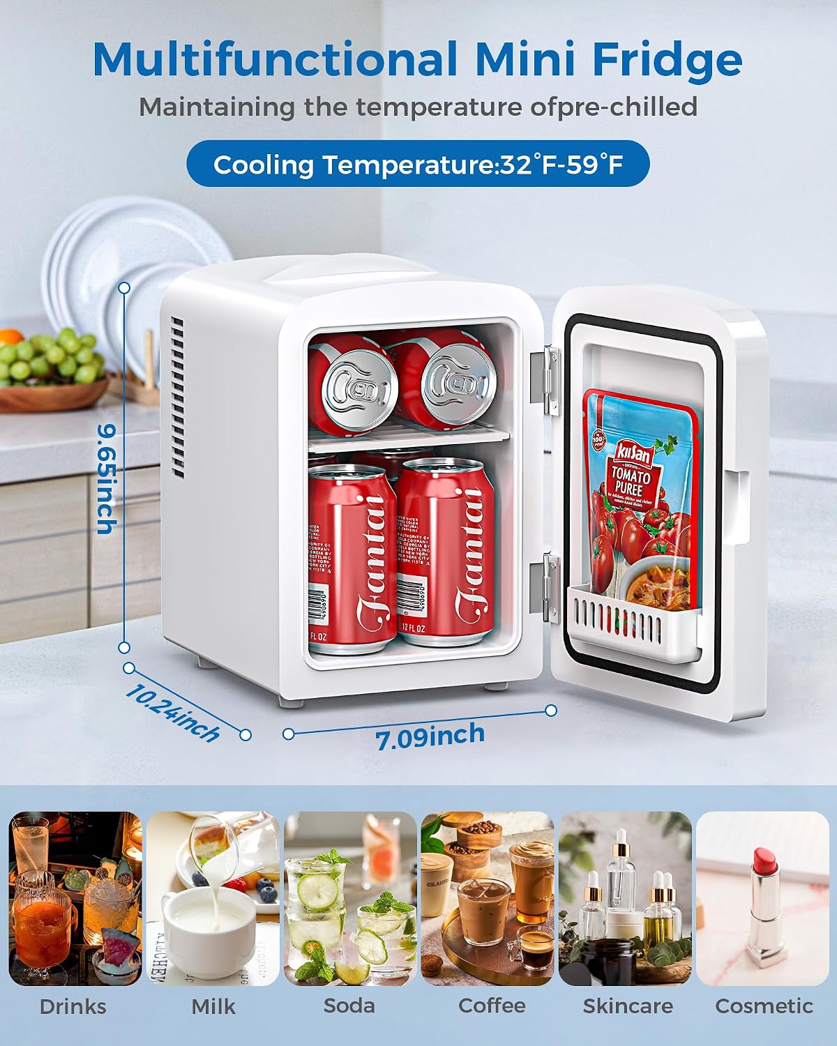 Electactic mini refrigerador de 4 L\/6 latas, refrigerador compacto...