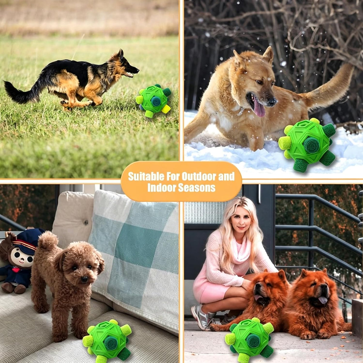 Petration Pelota de olfateo para perros, rompecabezas interactivos,...