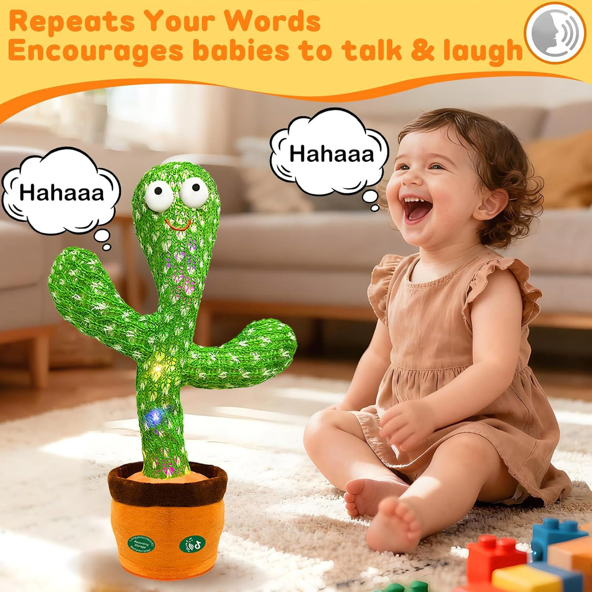 Hunfur Juguete de cactus que habla bailando, repite lo que dices |...