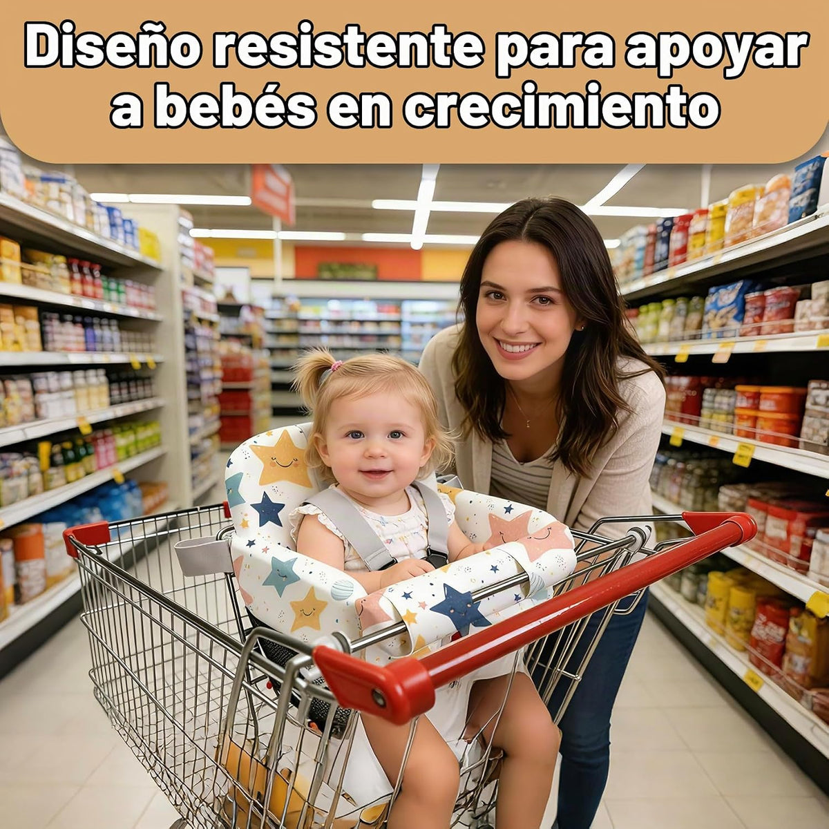 Funda de asiento de carrito de compras para bebé niña y niño, funda...