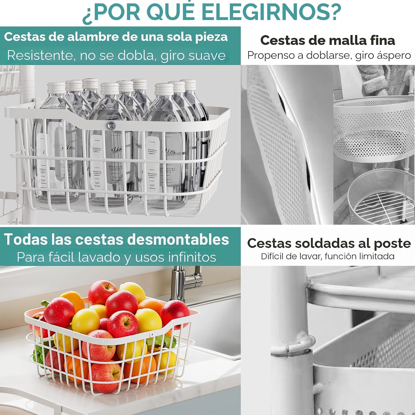 Ocyfym Carrito de Almacenamiento de Cocina de 5 Niveles para Frutas...