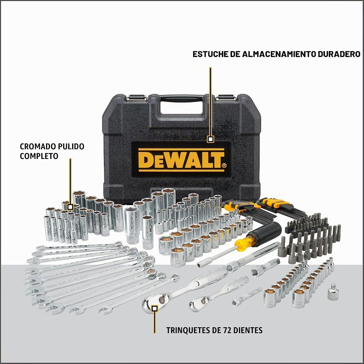 DEWALT - Juego de herramientas mecánicas, 84 piezas.
