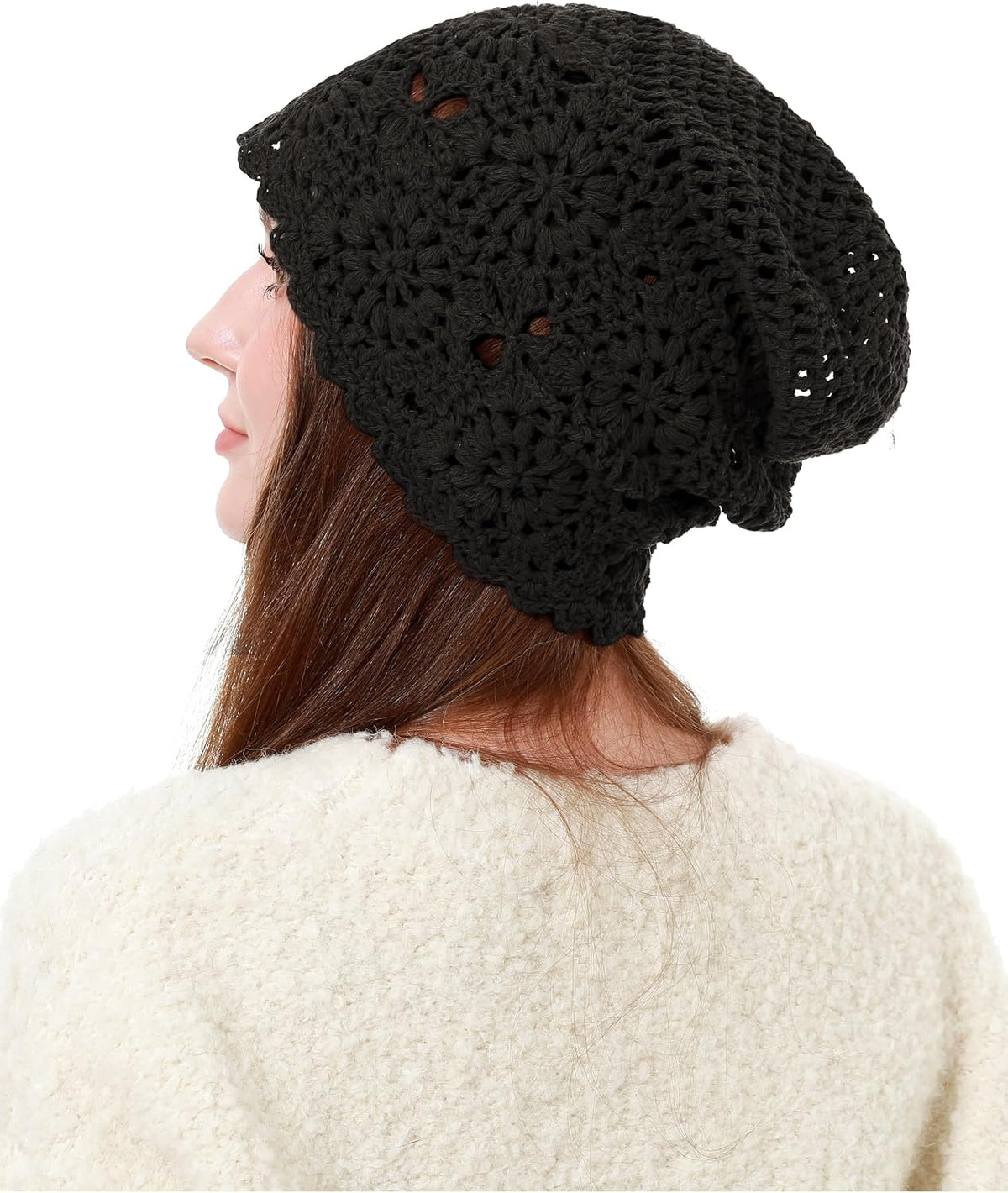 sy soul young Gorro de algodón de ganchillo para mujer, suave y hol...