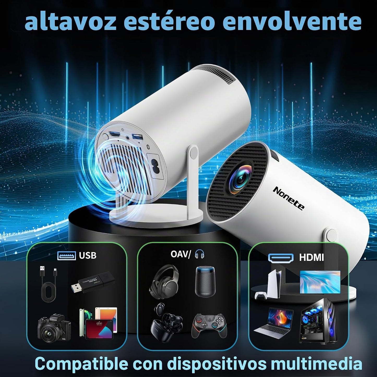 [Aplicaciones integradas y actualizadas en 2026] Mini proyector con...