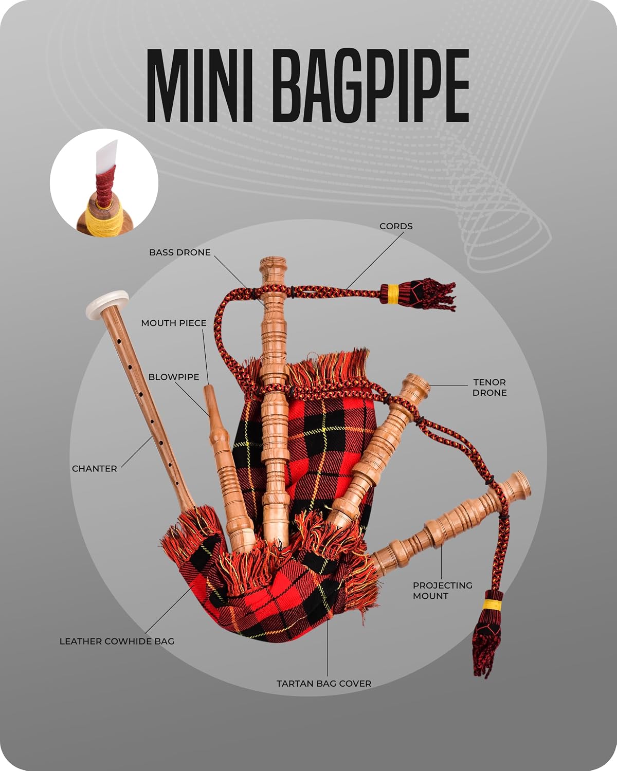 Gaita miniatura de palisandro para principiantes, regalo jugable. (...