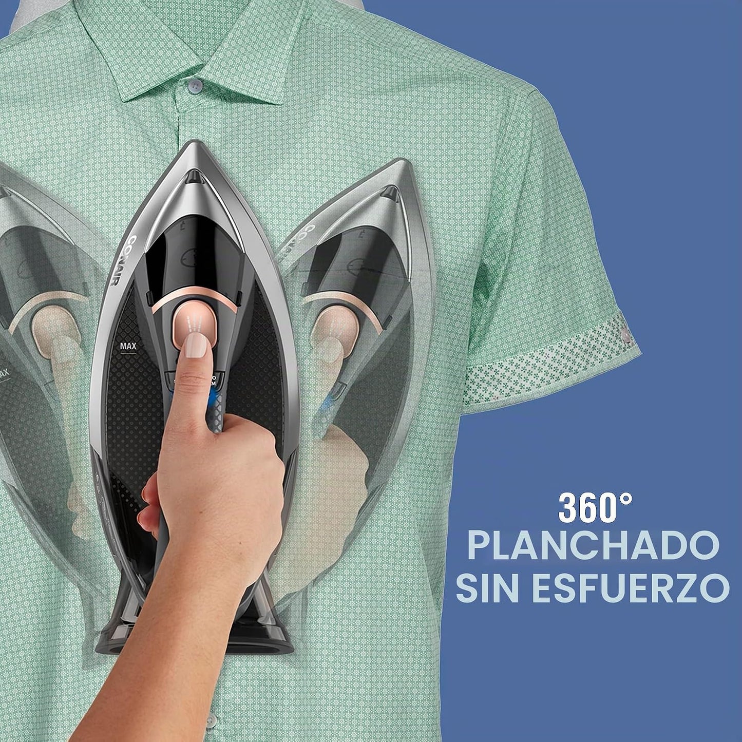 Conair Plancha profesional GlideLite, plancha de vapor para ropa, t...