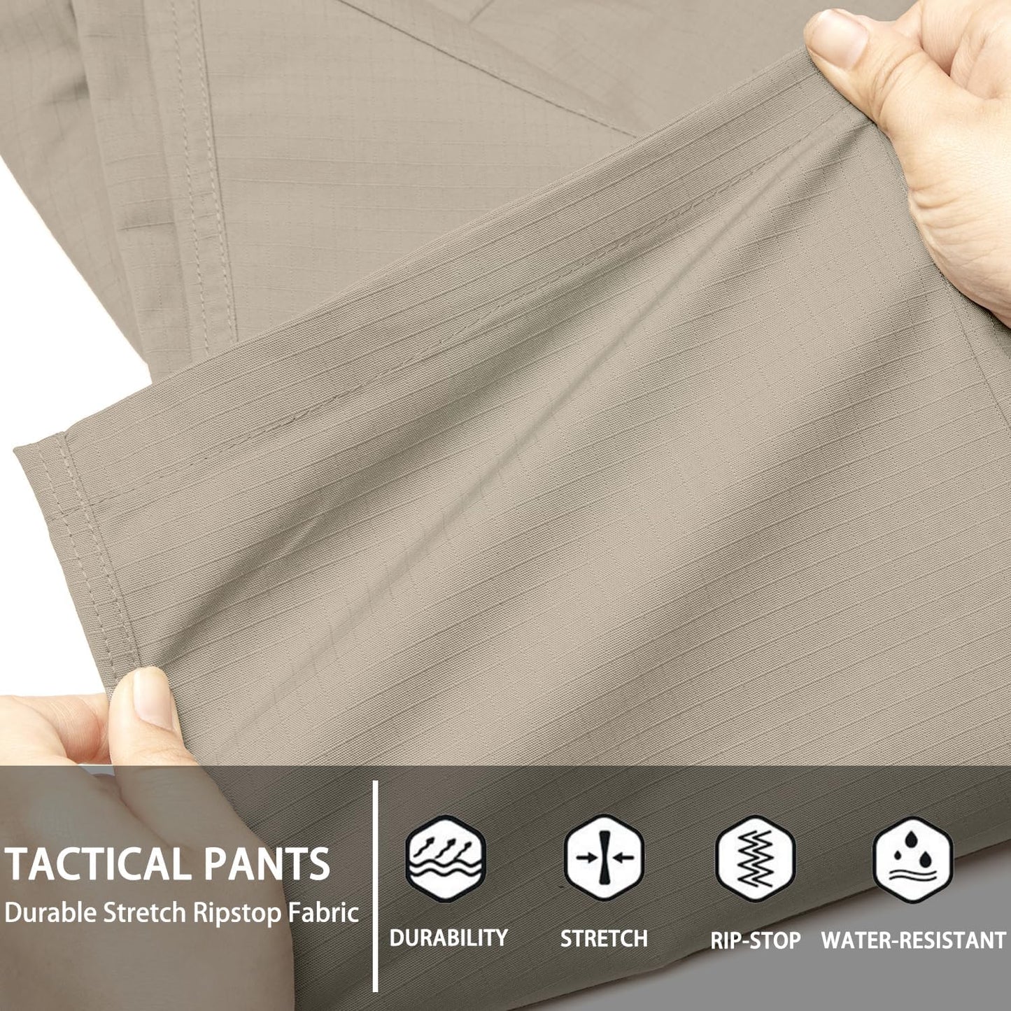 Hiwise Pantalones tácticos elásticos para hombre, resistentes al ag...