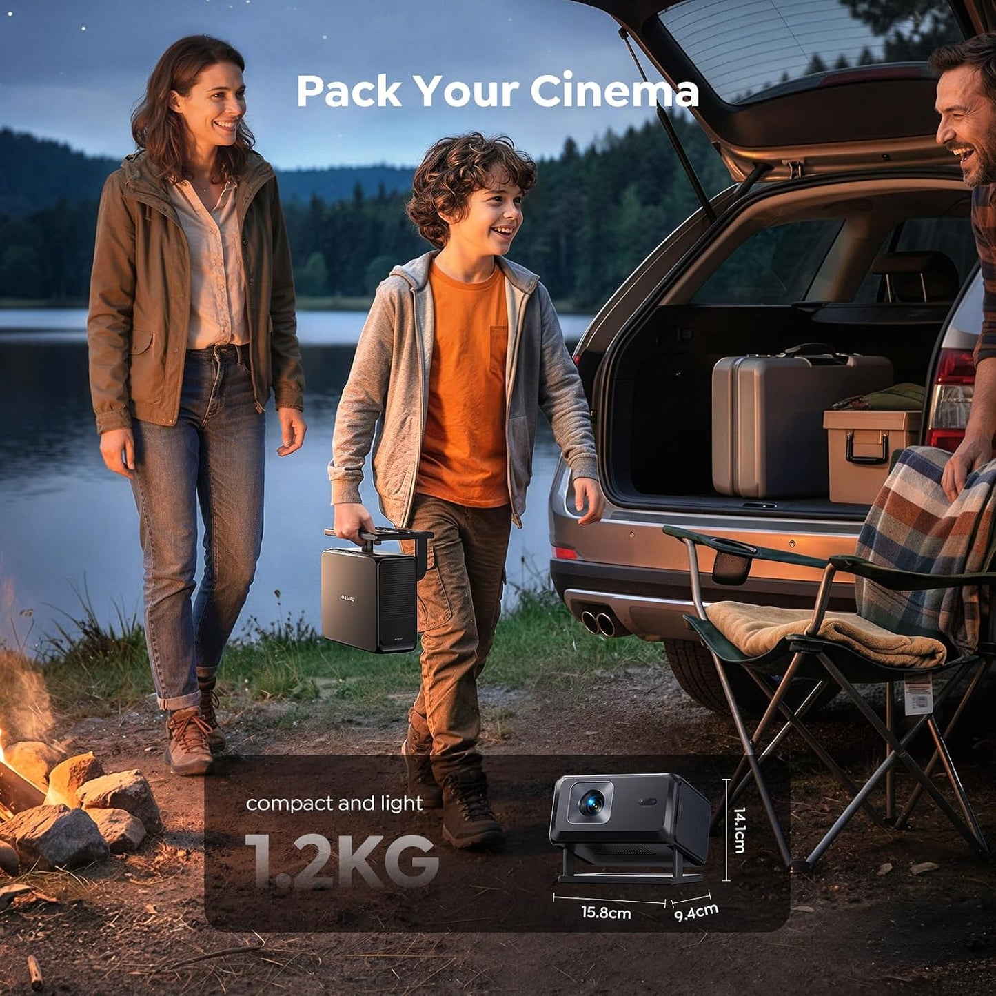 Proyector inteligente [Google TV 14.0 y soporte Dolby y 4K] con WiF...