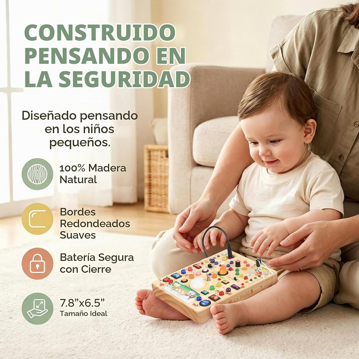 RichBoy Montessori - Tablero de juguete para niños de 1 a 3 años, j...