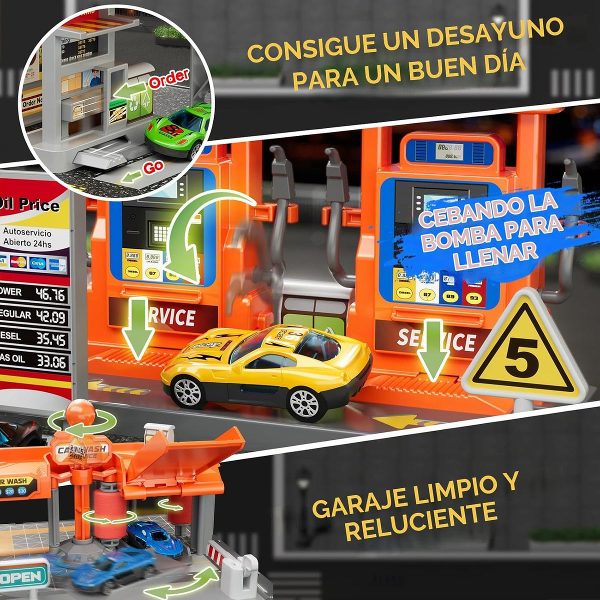 KIZONLY Conjunto de Juguetes de Coches, Juego de Actividad de 3 en...