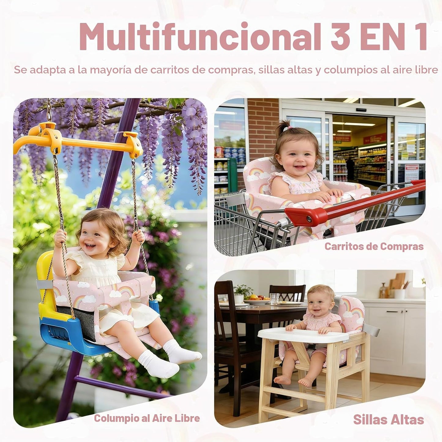 Funda de asiento de carrito de compras para bebé niña y niño, funda...
