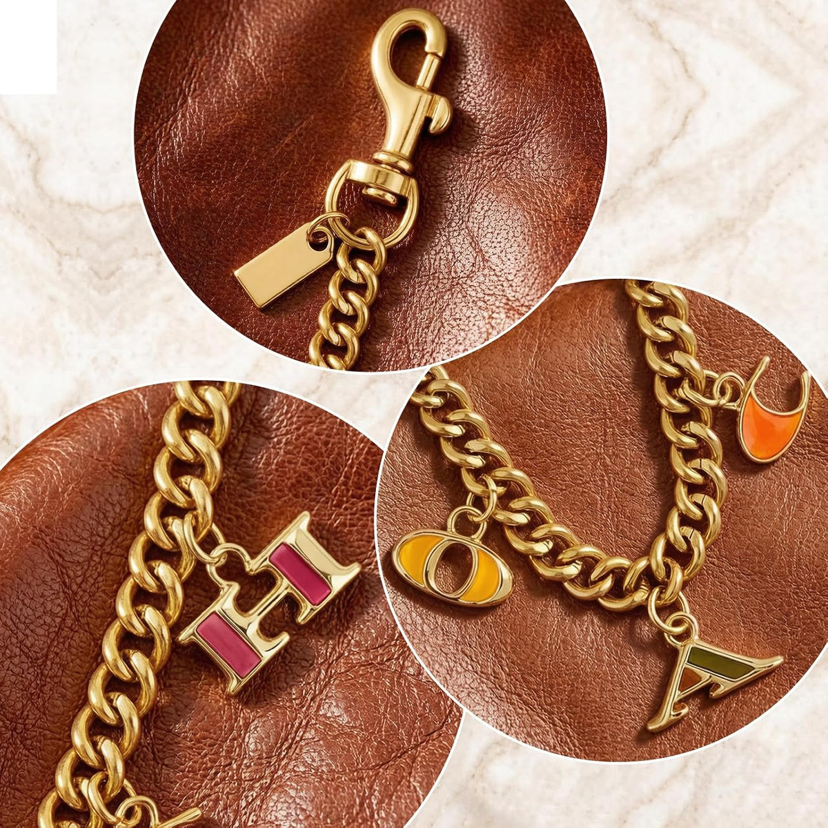 Jueqiba Llavero con dije de bolsa, accesorios para bolsos de mujer...