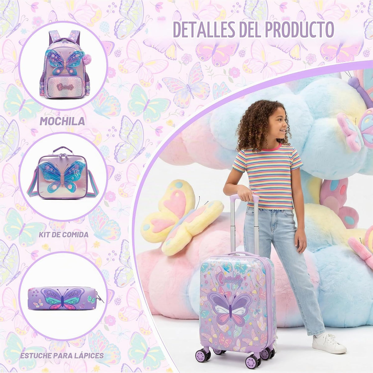 Homskiii Juego de Equipaje para Niños de 5 Piezas, Juego de Maletas...