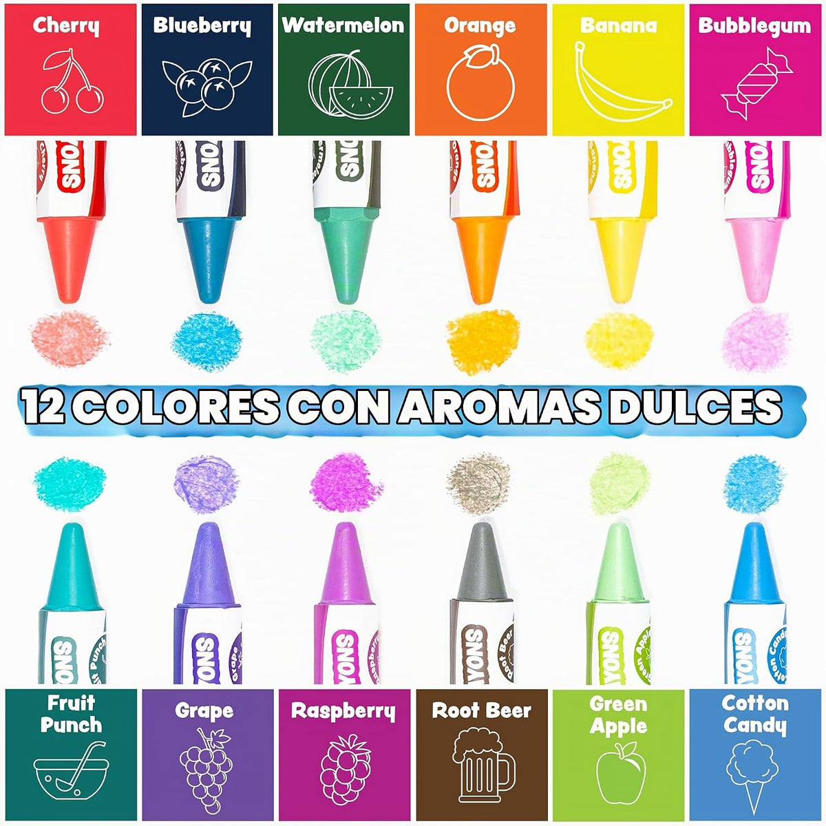 Tub Works® Crayones de baño con aromas dulces Smooth™, juguete de b...