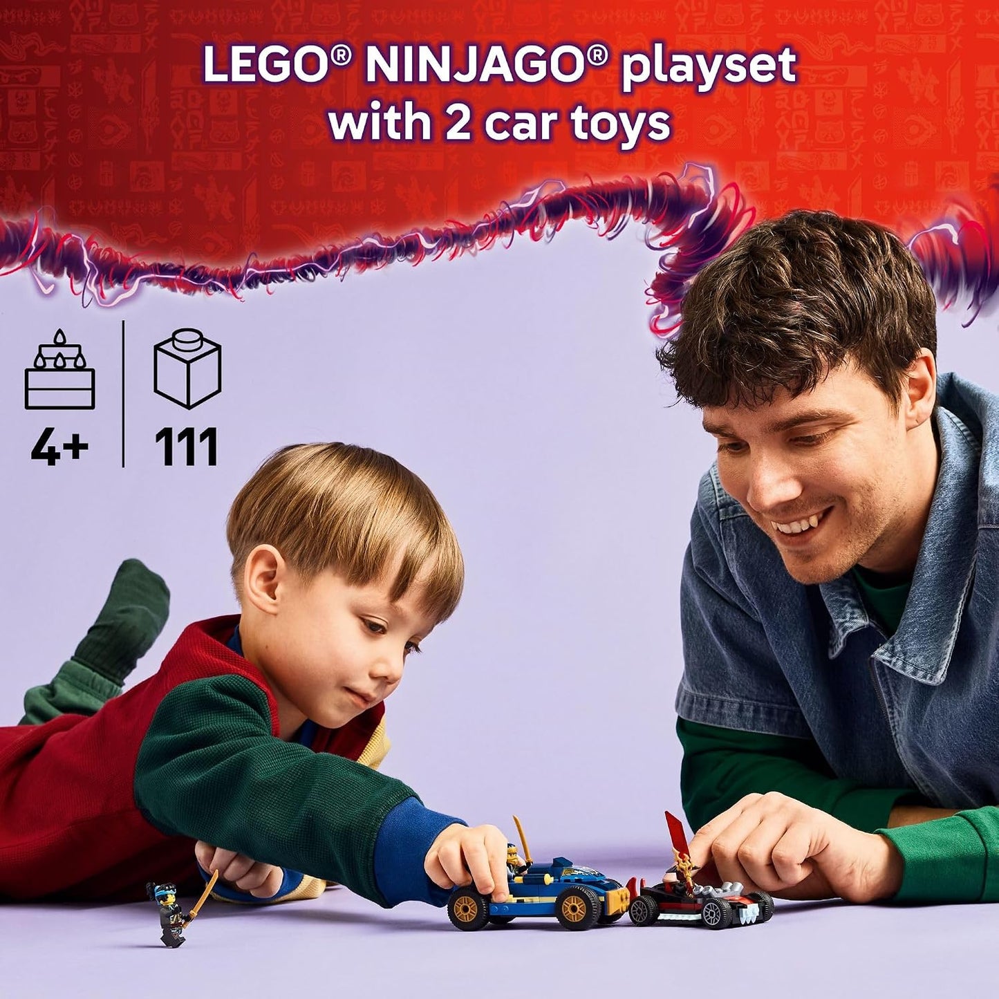 LEGO NINJAGO Duelo de Carreras de Coches Ninja vs. Drix - Juguete d...