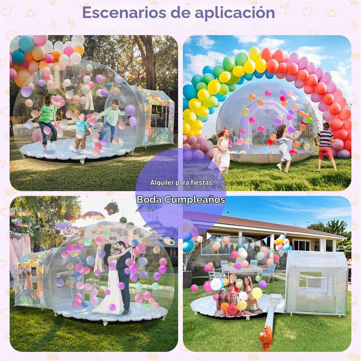Cúpula inflable de la casa de la burbuja de 10ft para los niños, ti...