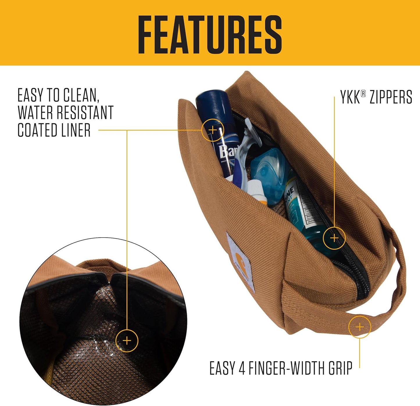 Carhartt Kit de viaje duradero, organiza lo esencial con la bolsa d...
