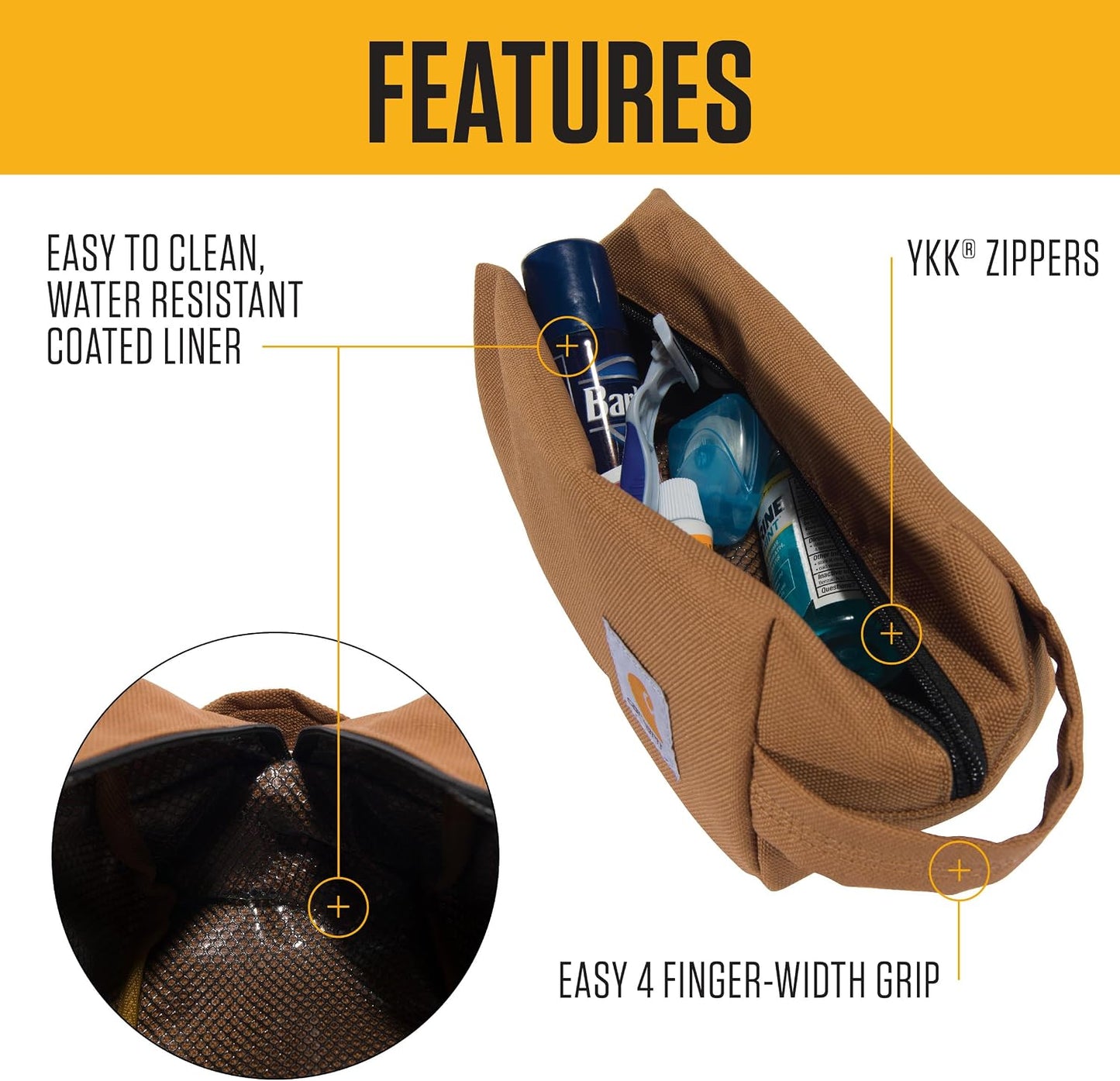Carhartt Kit de viaje duradero, organiza lo esencial con la bolsa d...