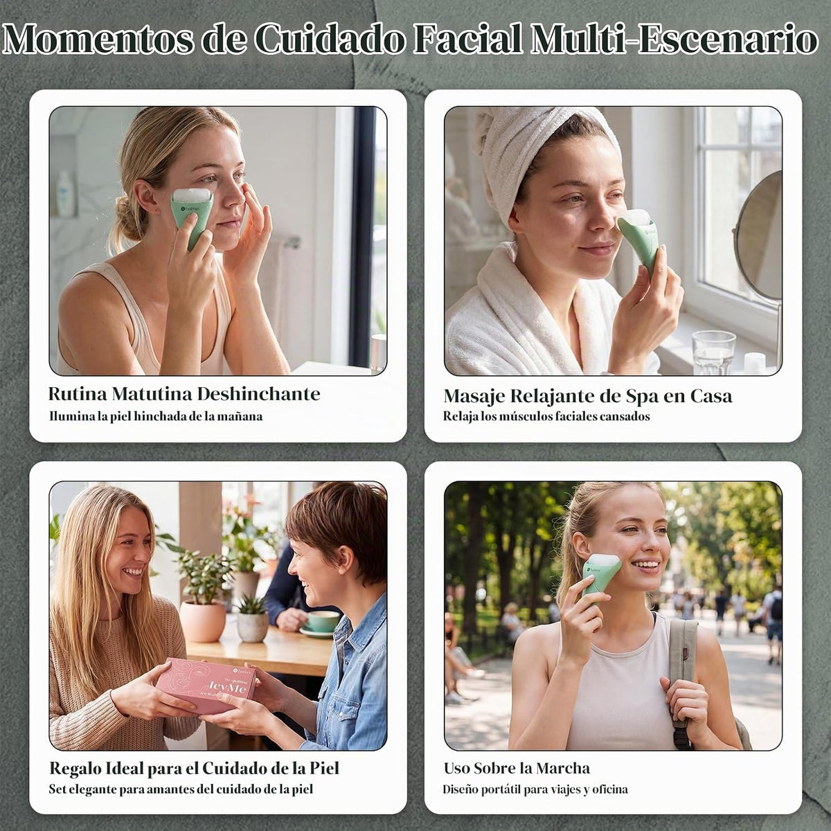 BAIMEI Rodillo de hielo IcyMe y herramientas faciales Gua Sha que r...