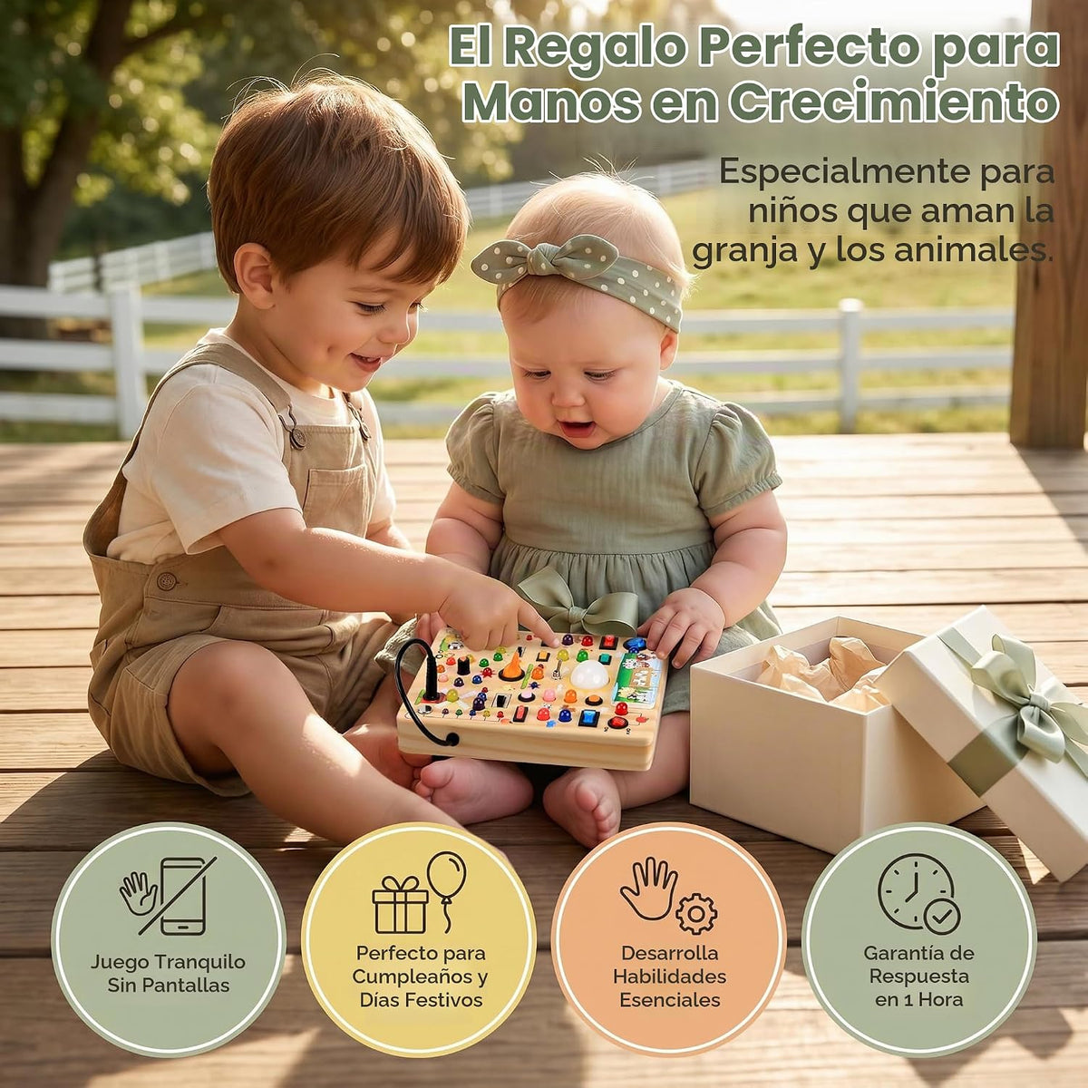 RichBoy Montessori - Tablero de juguete para niños de 1 a 3 años, j...